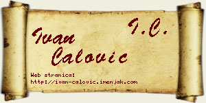 Ivan Ćalović vizit kartica